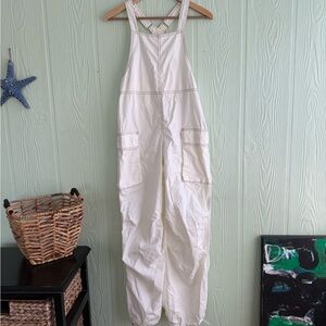 BDG Cream Overalls with Black Stitching